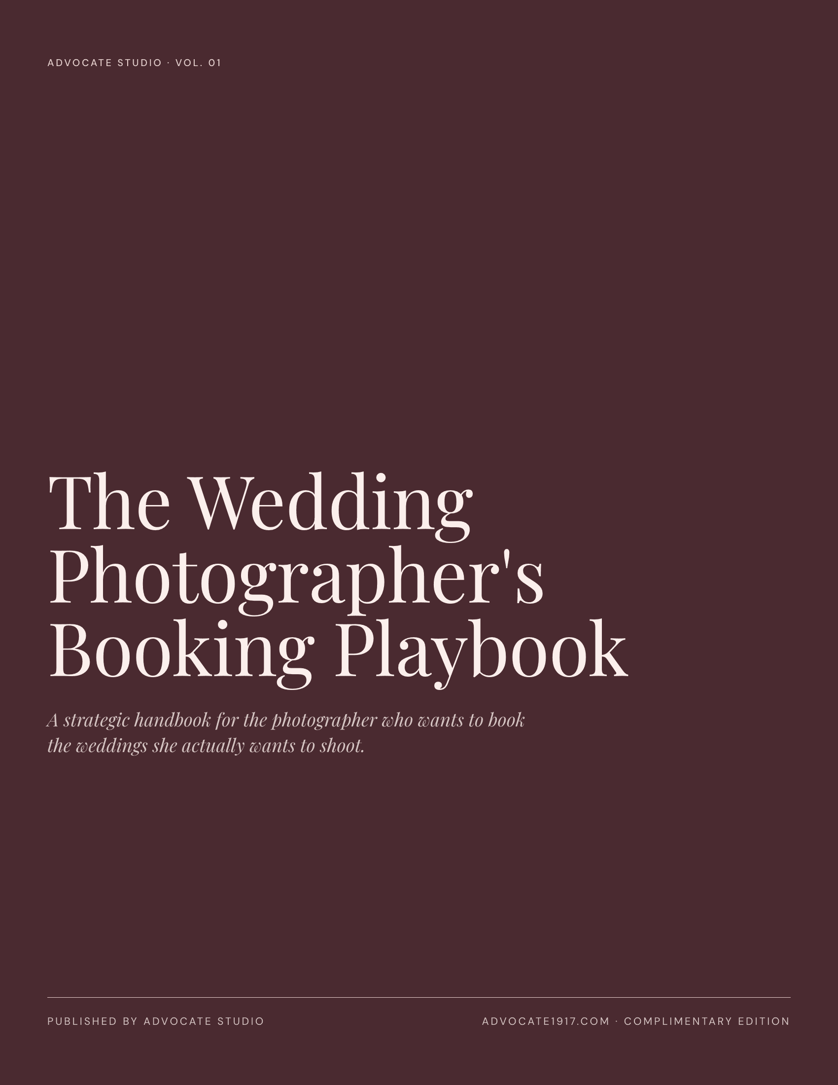The Wedding Photographer Playbook cover